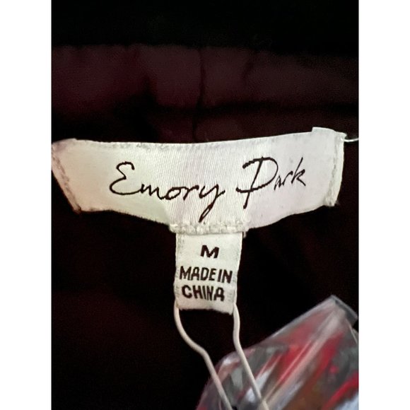 Emory Park Shirt Style Romper with Flutter Sleeves Black Size Small NWT - Picture 9 of 11